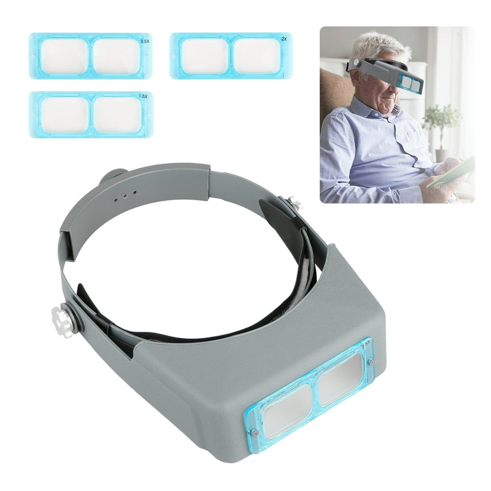 4 Lens Head Band Magnifier Optivisor Eye Loupe Watch Repair Welding
