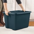 thumbnail image 5 of Sterilite Large Storage Bin, 18 Gallon Plastic Storage Container with Snap-On Lid, Teal, 5 of 11