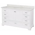 thumbnail image 7 of Harper 60" Single Bathroom Vanity with White Cabinet and Engineered Marble Top, 7 of 7
