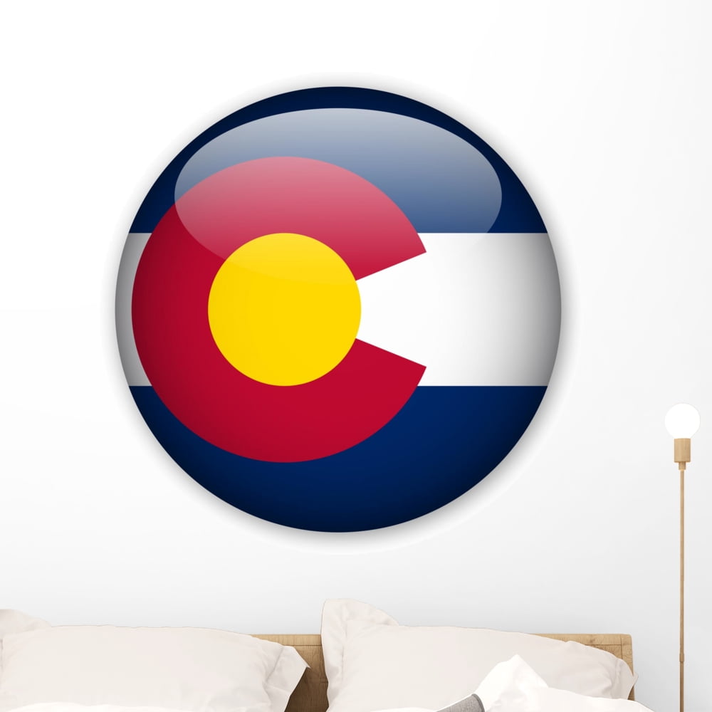 Colorado State Flag Button Wall Mural by Wallmonkeys Peel and Stick ...