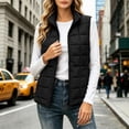 thumbnail image 2 of Womens Quilted Vest Full Zipper Sleeveless Puffer Vest Lightweight Stand Collar Fall Spring Winter Jacket Coat Outerwear with Pockets, 2 of 7
