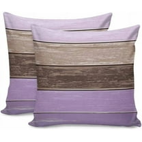 2 Packs Decorative Cotton Throw Pillow Covers, Ombre Purple Brown Farmhouse Rustic Barn Door 18 x 18 Inch Square Reversible Soft Cushion Case for Couch Bedroom Sofa Living Room Chair Car