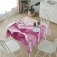 thumbnail image 6 of Pink Waves Coastal Table Cloth Waterproof Tablecloths, Pink Ombre Summer Beach Oceans Tablecloth Dining Table Cover for Kitchen Party Tabletop Outdoor, Square Tablecloth 60x60 Inch, 6 of 9