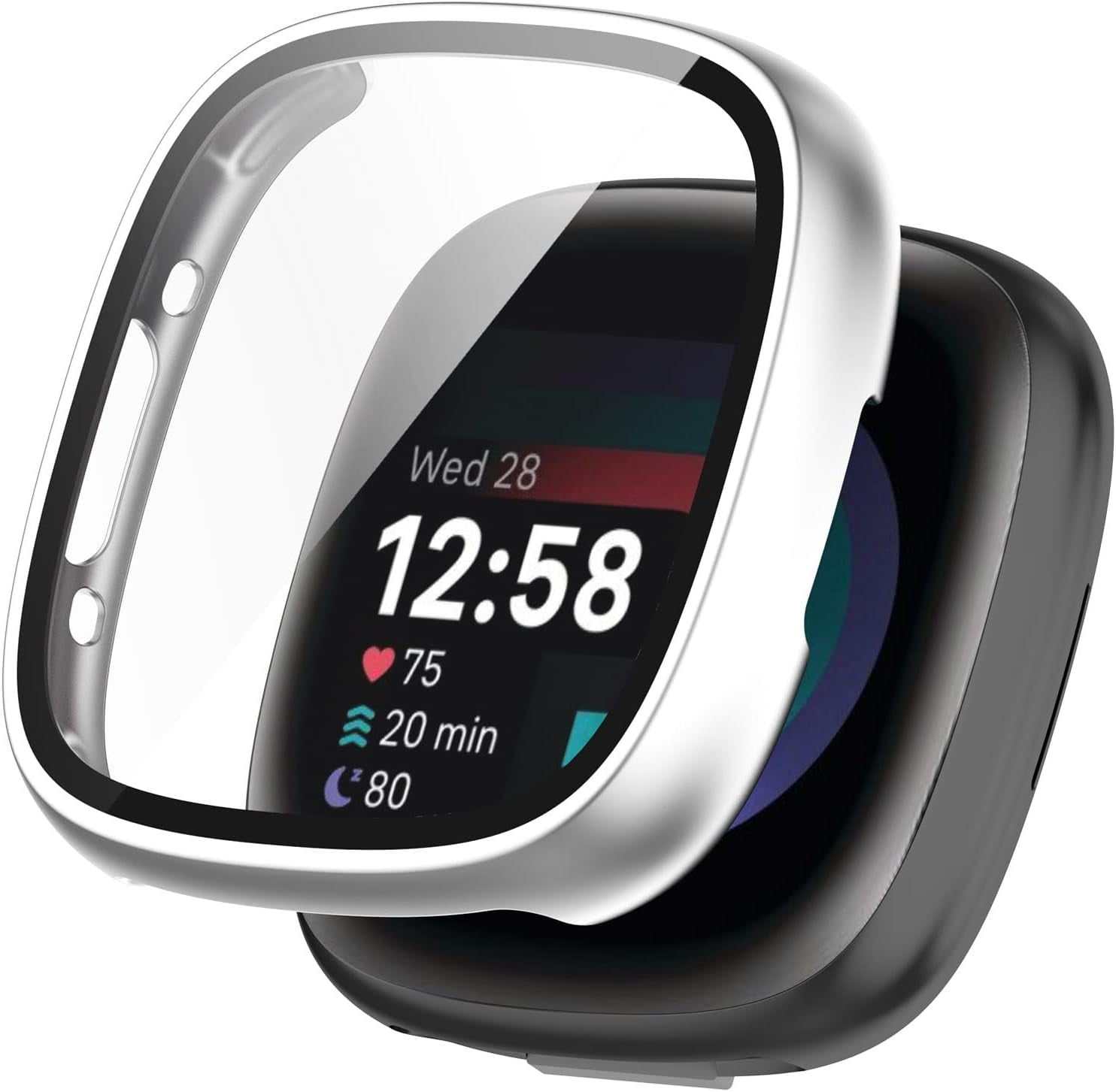 2 Coques Protection écran Fitbit Versa 3 & Sense - Marque Kwmobile - Neuf Sous Blister