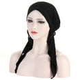 thumbnail image 2 of Herrnalise Women Solid India Muslim Ruffle Chemo Hat Headwear Head Wraps Turbans Beanie Cap Headwraps, 2 of 2