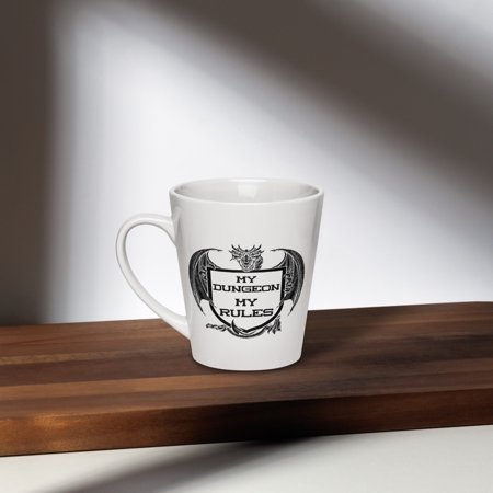 Gaming Latte Mug-My Dungeon My Rules-Dragon/Shield