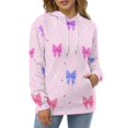 thumbnail image 4 of Pink And Purple Bow Pattern 3D Print Hoodie Men Women Autumn Thin Pullover Sweatshirt Vintage Streetwear Tops, 4 of 6