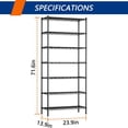 thumbnail image 4 of 7-Tier Metal Storage Rack Adjustable Shelf,Storage Unit Shelf for Laundry Bathroom Kitchen Pantry Closet(Black,13.9" D x 23.9" W x 71.6" H), 4 of 15