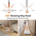 thumbnail image 4 of SEFREG Spray Mop for Foor Cleaning with 4 Washable Microfiber Pads,Refillable Bottle,Functional Scraper,360°Rotating Head,One-Handed Operation,Multi-Surface Wet/Dry Use,Aluminum Pole,White&Orange, 4 of 13
