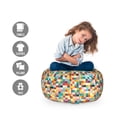 thumbnail image 2 of Abstract Art Storage Toy Bag Chair, Geometric Colorful Pixel Like Checkered Graphic Happy Birthday Celebration, Stuffed Animal Organizer Washable Bag, Large Size, Multicolor, by Ambesonne, 2 of 3