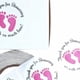 thumbnail image 2 of KAKOWELY 2 etiquetas adhesivas con forma de huella, autoadhesivas, para decoración de fiestas de baby shower (azul y rosa), 2 of 4