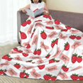 thumbnail image 6 of Pofeuu Strawberry Print Ultra-Soft Micro Fleece Blanket,for Bed Or Sofa,All Season Throw Blankets Flannel Blanket-60"x50", 6 of 7