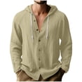 thumbnail image 1 of RXMEKW Solid Color Hooded Cardigan for Men with Button Front and Long Sleeves, 1 of 8