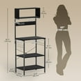 thumbnail image 2 of HOMCOM Black Industrial Baker's Rack with Charging Station: 23.6"W Microwave Shelf & Storage Unit featuring 2 Power Outlets, 2 USB Ports & 5 Hooks for Kitchen, Coffee Bar, Entryway., 2 of 7