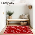 thumbnail image 3 of ODIKA 2'x3' Machine Washable Non-Slip Area Rug, Winter Snowflake Medallion with Crystalline Motifs High Traffic Rug with Pad, Red, 507641, 3 of 8