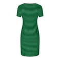thumbnail image 6 of Hvot&aat Women's Stripe Bodycon Dress Short Sleeve Round Neck Slim Fit Dresses Casual Comfortable Pencil Dress, 6 of 7