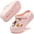 thumbnail image 3 of CERYTHRINA Womens Platform Clogs 2 in High Heels Mules Gardener Platform with Casual Clogs Pink 39, 3 of 9