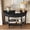 Black, variant on HAIXIAO Wood Half Moon Console Table With Drawer And Shelf, Vintage Curved Entryway Table For Hallway And Living Room,Rustic Brown