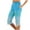 Light Blue, variant on Pants for Women Elastic Waist Sports Capris Pants Solid Printing Casual with Side Pockets Pants