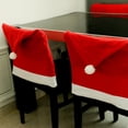 thumbnail image 1 of Christmas Santa Hat Chair Back Covers for Dining Room Home Holiday Party Decor, 1 of 6