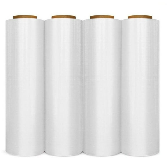 18" x 1500' 80 Gauge 4 Rolls Pallet Wrap Stretch Film Hand Shrink Wrap 1500FT