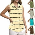thumbnail image 2 of GERsome Women's Sleeveless Tank Tops Summer Button Down Shirts Loose Fit V Neck Work Office Ladies Shirts S-2XL, 2 of 6