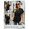 thumbnail image 7 of Hibeli Women's V Neck Short Sleeve Tie-Waist Button Down Summer Top, 7 of 7