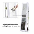thumbnail image 7 of Woven Paths Adult Modern 360 Degree Rotatable Jewelry Armoire with Free-Standing Mirror, White, 7 of 7