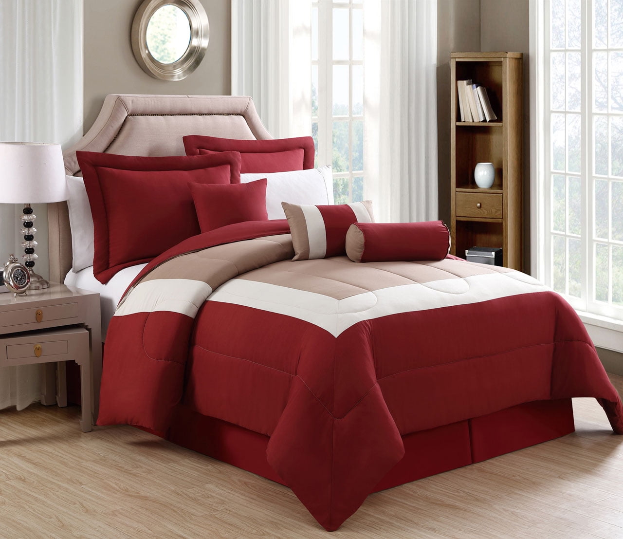 Bedding 7 Piece Rosslyn Black Teal Comforter Set Home Furniture Diy