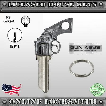 New Uncut 3D Gun Revolver Cowboy Key - Blank Kwikset Keyway Made in USA -