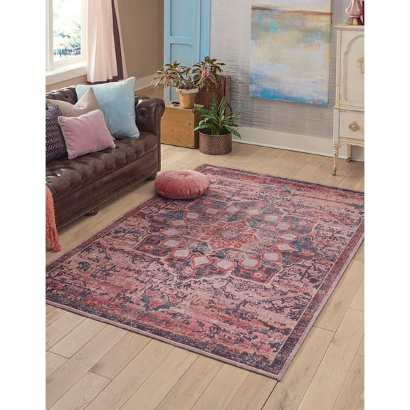 Unique Loom Roma Renaissance Rug Brick/Black 9' 2" x 12' 2" Rectangle Machine Washable Textured Border Transitional Flatweave Perfect For Living Room Bed Room Dining Room Office