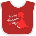 thumbnail image 3 of Inktastic My First Valentine's Day Red Dinosaur with a Heart Boys or Girls Baby Bib, 3 of 4