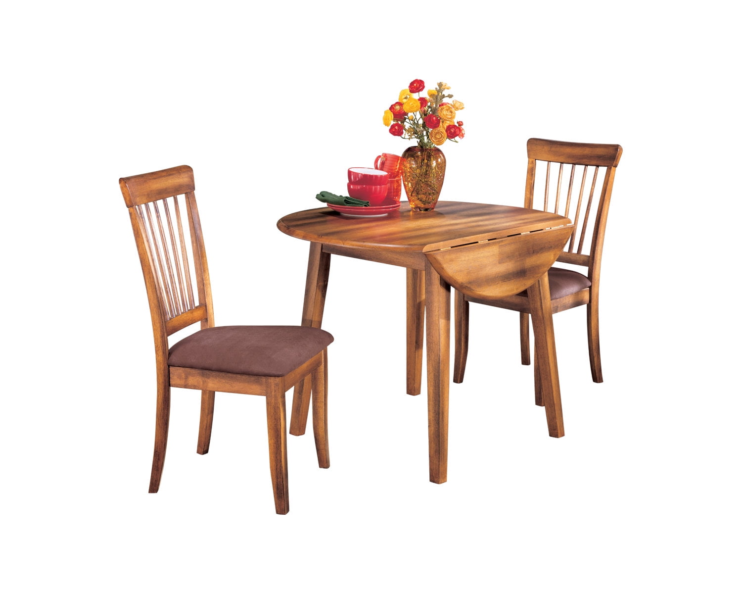 Signature Design By Ashley - Berringer Round Dining Room Table - Drop Leaf - Table Only - Casual 