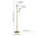 thumbnail image 5 of Evelyn&Zoe Basso 2-Light Torchiere Floor Lamp with Glass shade in Brass/Clear, 5 of 9