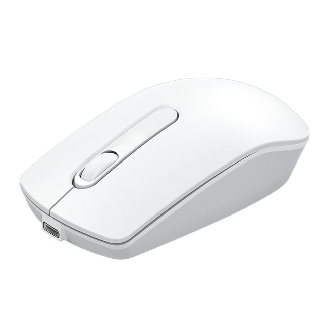 Wireless Bluetooth Gaming Mouse Dual Mode Connection 1200 Dpi Adjustment Type C Fast Charging For Laptop Computer Pc And Office Work In White White