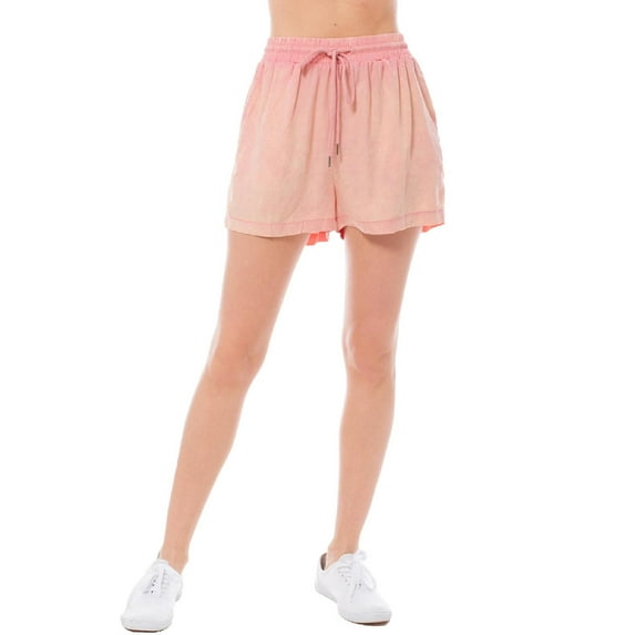 MixMatchy Women's Solid Elastic Waist band with Drawstring Tencel Shorts