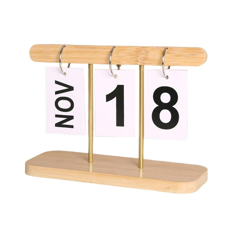 Wood Calendar Desktop Reusable Planner Home Office... - Vicedeal