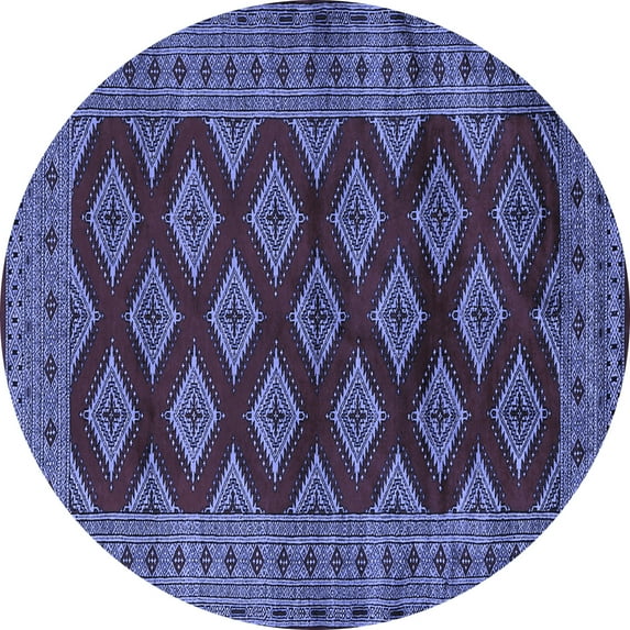 Ahgly Company Indoor Round Persian Blue Traditional Area Rugs, 4' Round