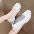 thumbnail image 5 of mgoYE Women's Slip on Loafer Shoes - Mesh Casual Ballet Flat Walking Sneakers Knit Round Toe Casual Shoes|White 41, 5 of 6