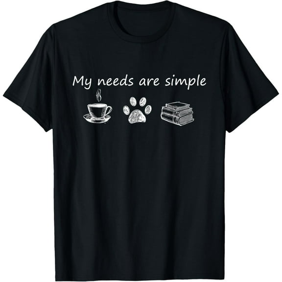 Book T Shirt Funny Coffee Dog Book Gift T-Shirt T-Shirt100% cotton short-sleeved shirt for both men and women
