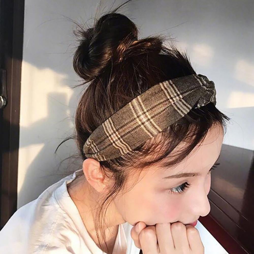Women Headbands Lattice Pattern Lovely Girl Printed Hairband Head Wrap Hair  Band 