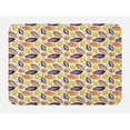thumbnail image 1 of Cocoa Bath Mat, Beans in Different Colors Watercolor Style Pastel Shades Row Taste Fruits, Plush Bathroom Decor Mat with Non Slip Backing, 29.5" X 17.5", Plum Yellow Orange, by Ambesonne, 1 of 2