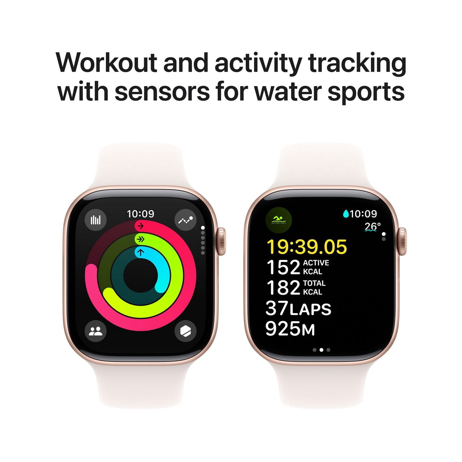 Apple Watch Series 10 GPS 46mm Rose Gold Aluminum Case with Light Blush Sport Band - M/L