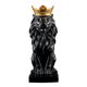 thumbnail image 1 of Estatua abstracta de león con corona para el hogar, la oficina, el bar, la escultura de resina con fe de león masculino, artesanías, adornos de arte animal, decoración - Negro, 1 of 8