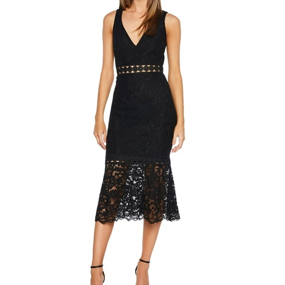 Bardot Womens Fiona Lace Sheath Dress, Black, X-Small