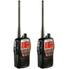 (2) Cobra MR-HH125 3W Rechargeable 2-Way VHF Walkie Talkie Marine Radios | Black