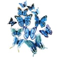 thumbnail image 4 of Pegatinas de mariposa de doble ala 3D, pegatinas de mariposa para pared, decoración de pared para el hogar versátil y realista, para mármol y vidrio, 4 of 7