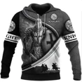 thumbnail image 3 of Sudadera con capucha de los Caballeros Templarios para hombre, sudadera de gran tamaño con estampado 3D, nueva moda 2024, chaqueta holgada, jersey, ropa de calle informal con capucha, 3 of 4