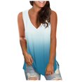 thumbnail image 2 of LSLJS Women's Tank Tops Femmes Casual Impression V-Cou Gradient Manches Tops Vestes Molletonnées Chemisiers, 2 of 4