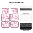 thumbnail image 5 of Cauagu Breast Cancer Ribbons Awareness (2) Pattern Car Floor Mat Set of 4,Car Carpet Mats Car Mats with Anti-Slip Backing & Driver Heel Pad Universal Fit for Cars/Trucks/SUV/Vans, 5 of 6